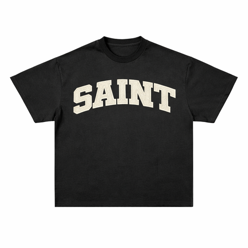 Saint Black Tee -  Light Beige / Ripple Patch