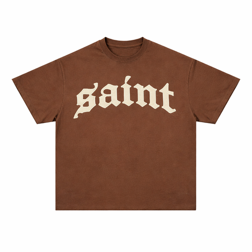 Saint Brown Tee -  Cream Patch