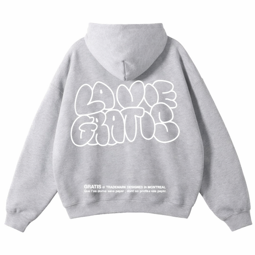 GRATIS "LA VIE GRATIS" Gris Hoodie