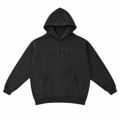 Sweat à capuche - Logo Triple Black College « Saint »