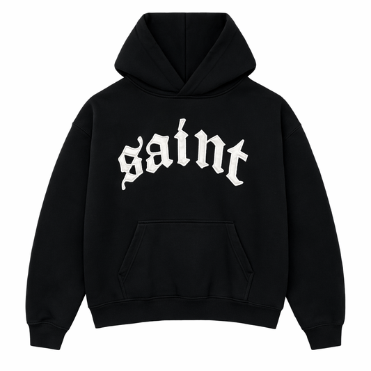 Sweat à capuche - Logo « Saint » Noir et Blanc
