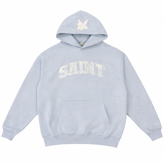 Saint Light Blue Hoodie - White Stitch