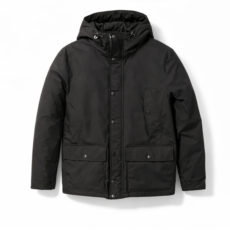 Vegan Down Coat - Black