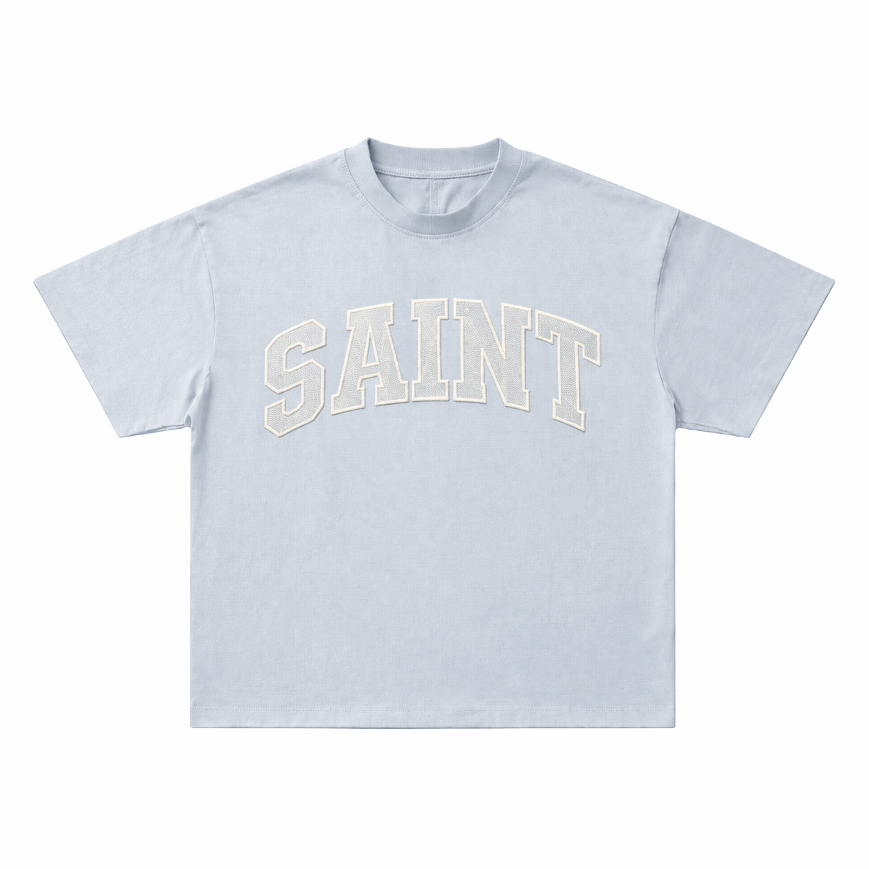 Saint Baby Blue Tee - White Stitch