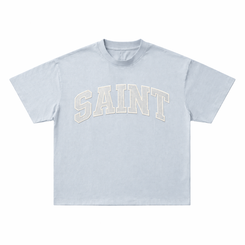 Saint Baby Blue Tee - White Stitch