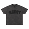 Saint Faded Black Tee - Black Stitch