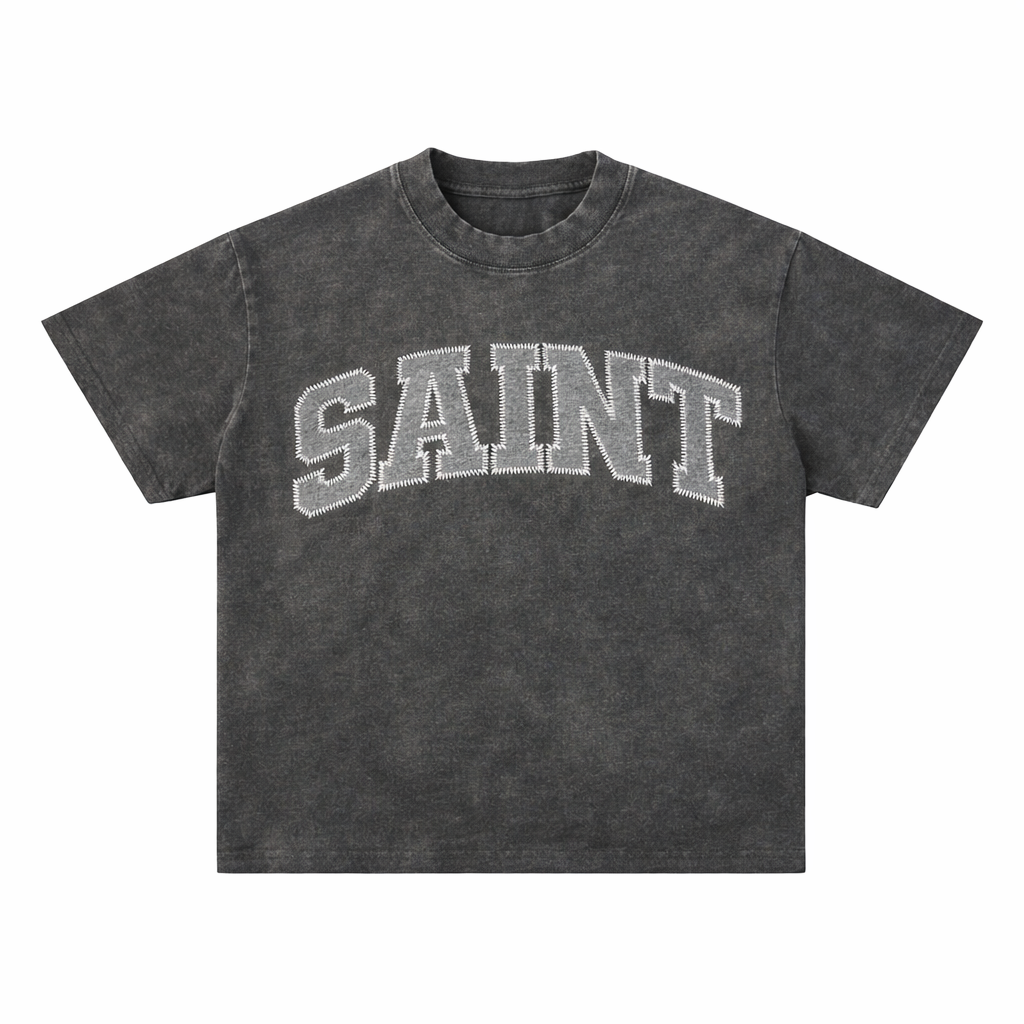 Saint Dark Grey Tee -  Grey Patch