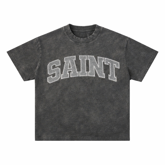 Saint Dark Grey Tee -  Grey Patch