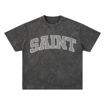 Saint Dark Grey Tee -  Grey Patch