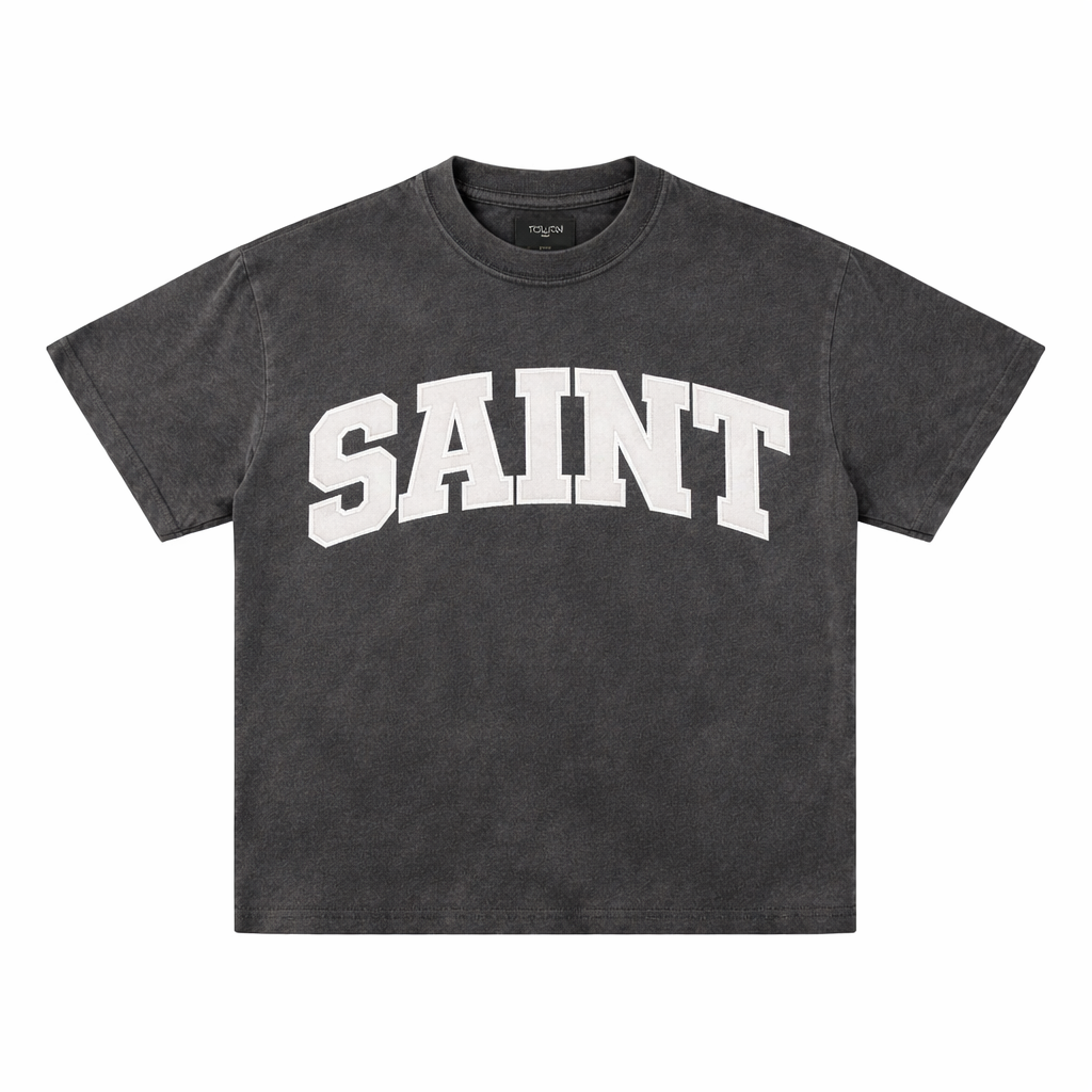 Saint Dark Grey Tee - White Patch