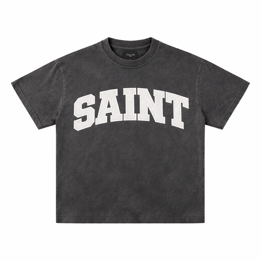 Saint Dark Grey Tee - White Patch