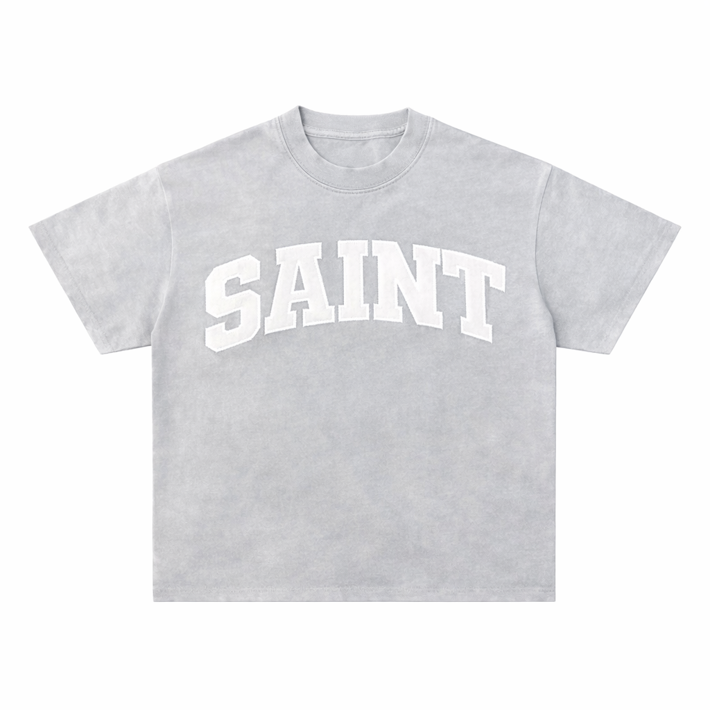 Saint Light Grey Tee - White Patch