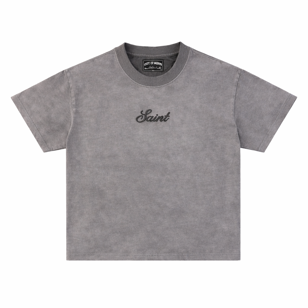 Saint Dark Grey Tee - Logo Stitch