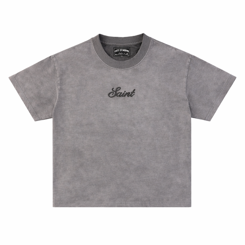 Saint Dark Grey Tee - Logo Stitch