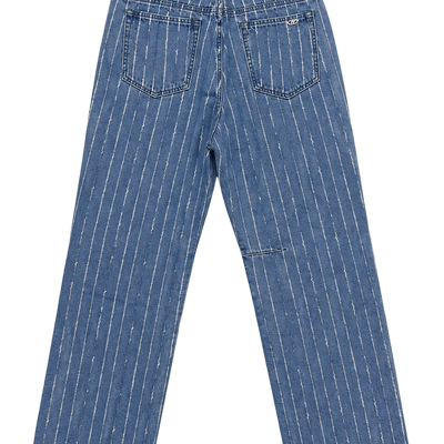 Pinstripe Baggy Denim FW26 - Mid Blue