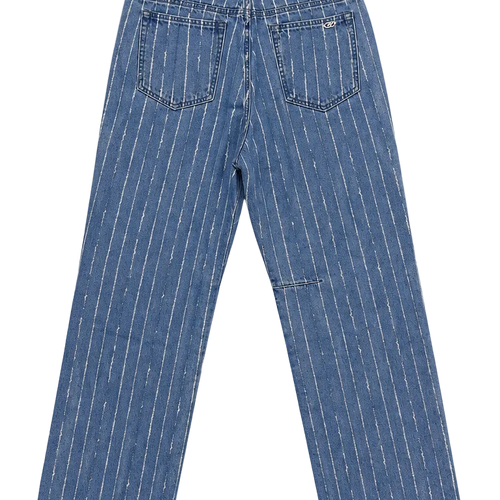 Pinstripe Baggy Denim FW26 - Mid Blue