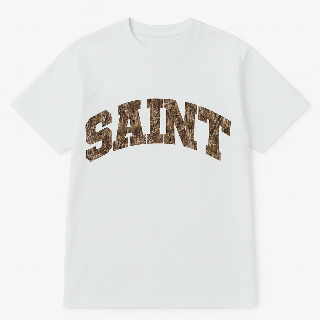 White “Saint” Original Camo Tee