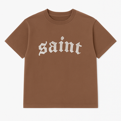 T-shirt brodé « Saint » rouille