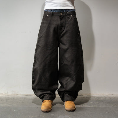 Gonepants - Black Waxed Baggy Denim
