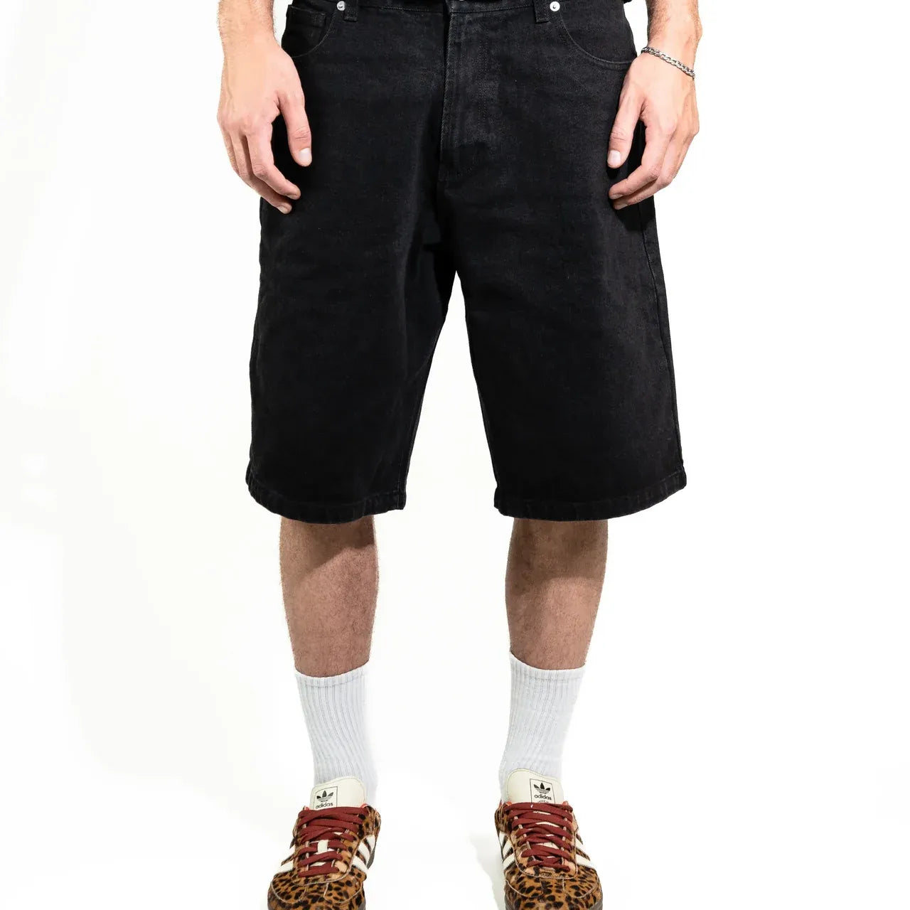Nyxyn - HEAVY DENIM JORTS - Black
