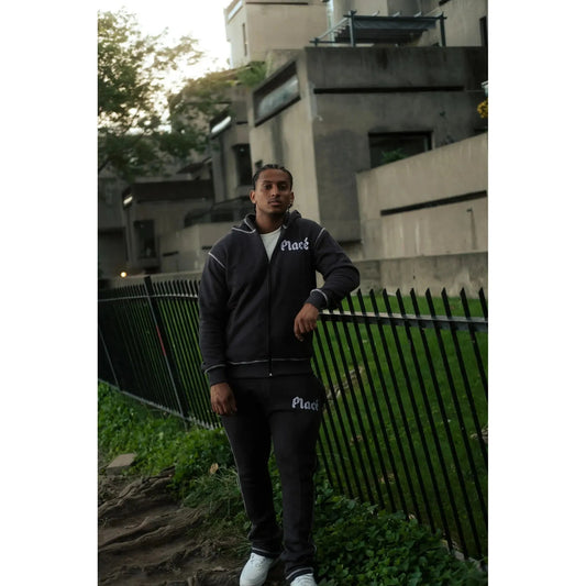 PLACÉ P FLARE TR DARK GREY SWEATSUIT