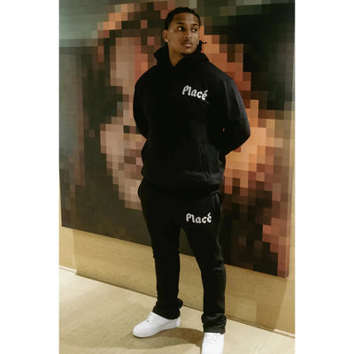 PLACÉ  P FLARE BLACK SWEATSUIT