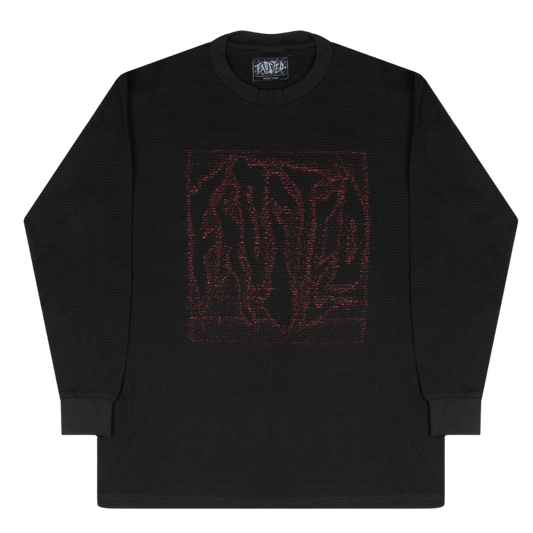 Frosted - Dusty Waffle Long Sleeves Black