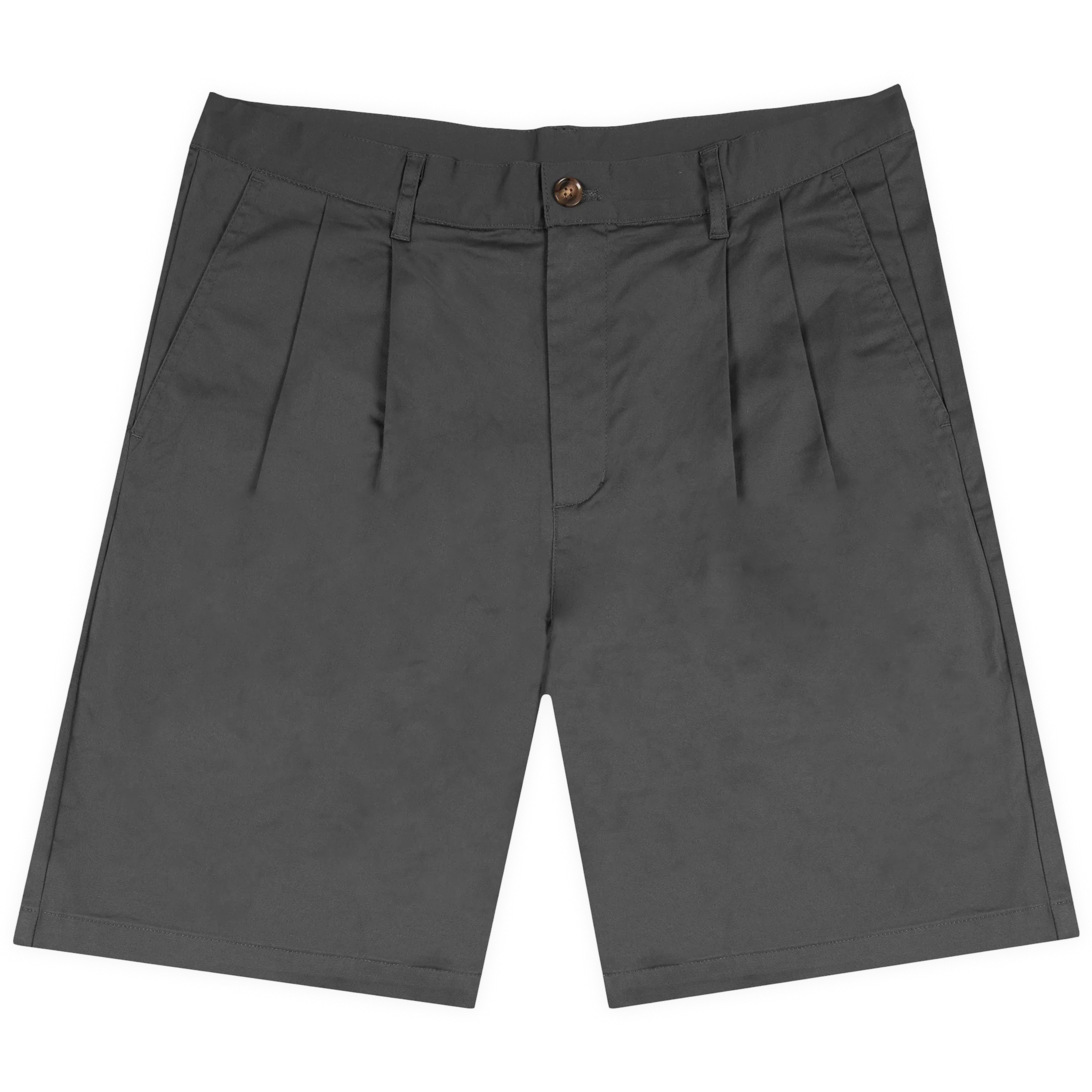 Frosted-Double Pleated Shorts Dark Olive
