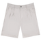 Frosted-Double Pleated Shorts Light Grey