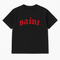 T-shirt noir « Saint » à coutures rouges