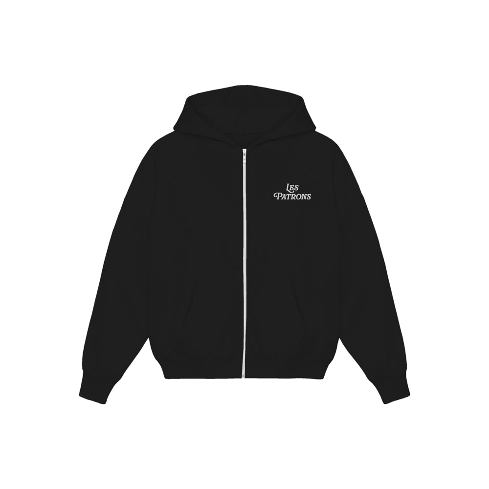 Black Zip Up Hoodie Chrome Zipper