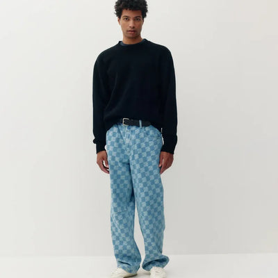 Checkered Baggy Denim FW26 - Light- BLue