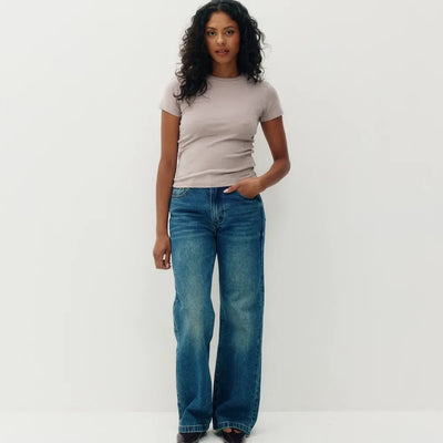 Micro Rib Tee - Milk Tea Beige