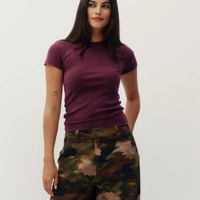 Micro Rib Tee - Winter Fig