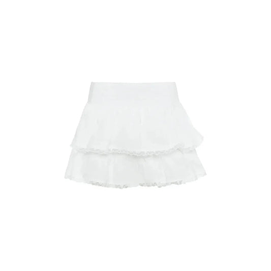 Jupe Courte à Volants Blanc