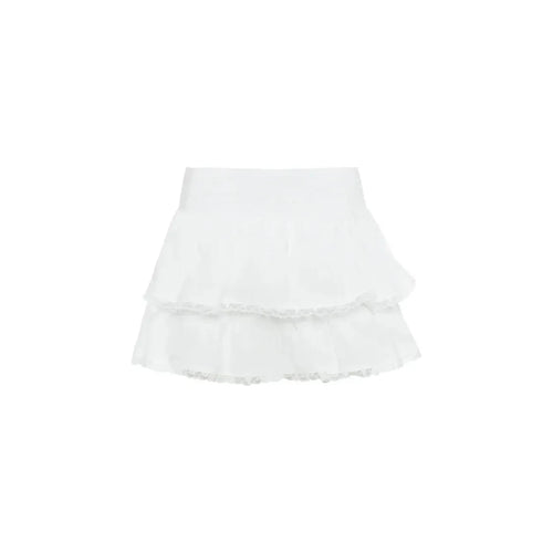 Jupe Courte à Volants Blanc