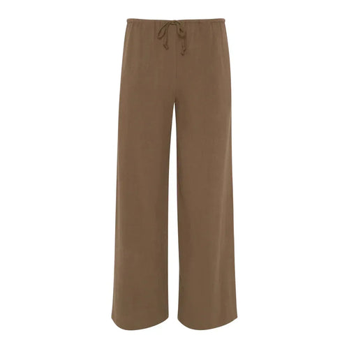 Pantalon en lin timeless – Brown