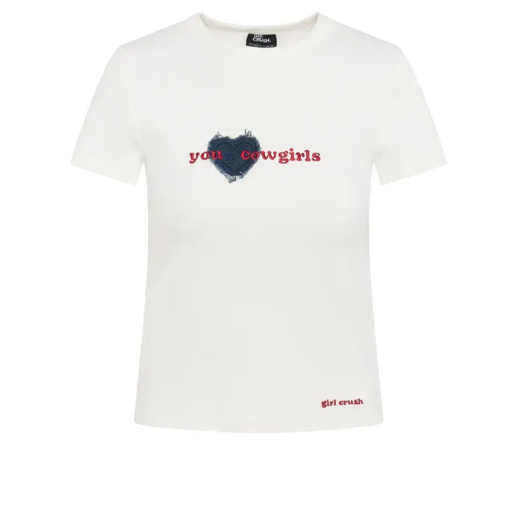 T-shirt «You <3 Cowgirls» - Blanc