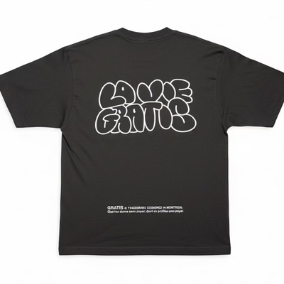 Gratis “LA VIE GRATIS” dark grey Tee