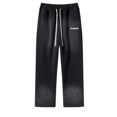 Straight Leg Sun Fade Sweat Pants Local Black