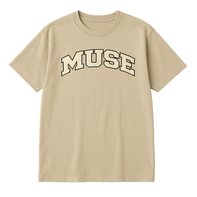 Muse Tee OG Patch tan logo cream black