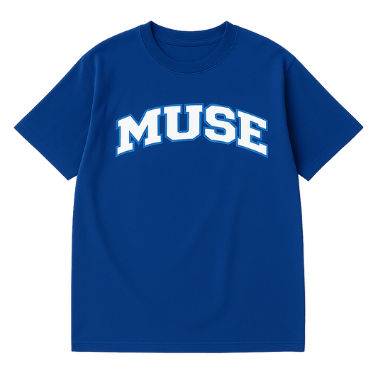 Muse Tee OG Patch Royal blue logo blue white