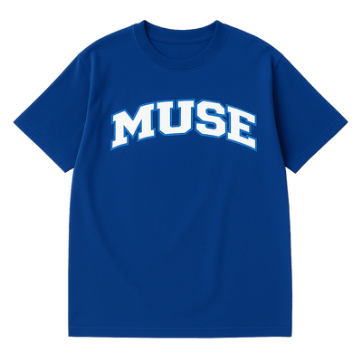 Muse Tee OG Patch Royal blue logo blue white