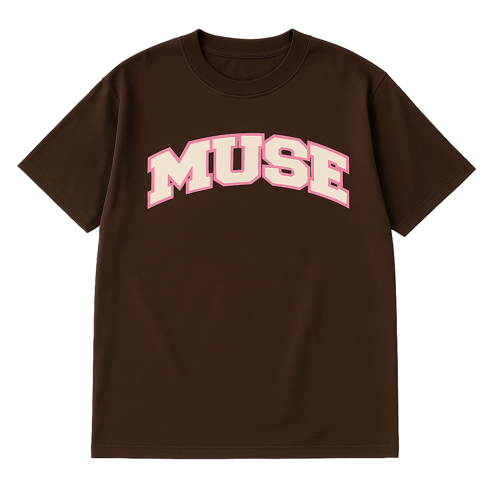 Muse Tee OG Patch brown logo pink cream