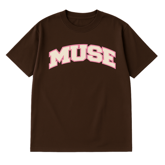 Muse Tee OG Patch brown logo pink cream