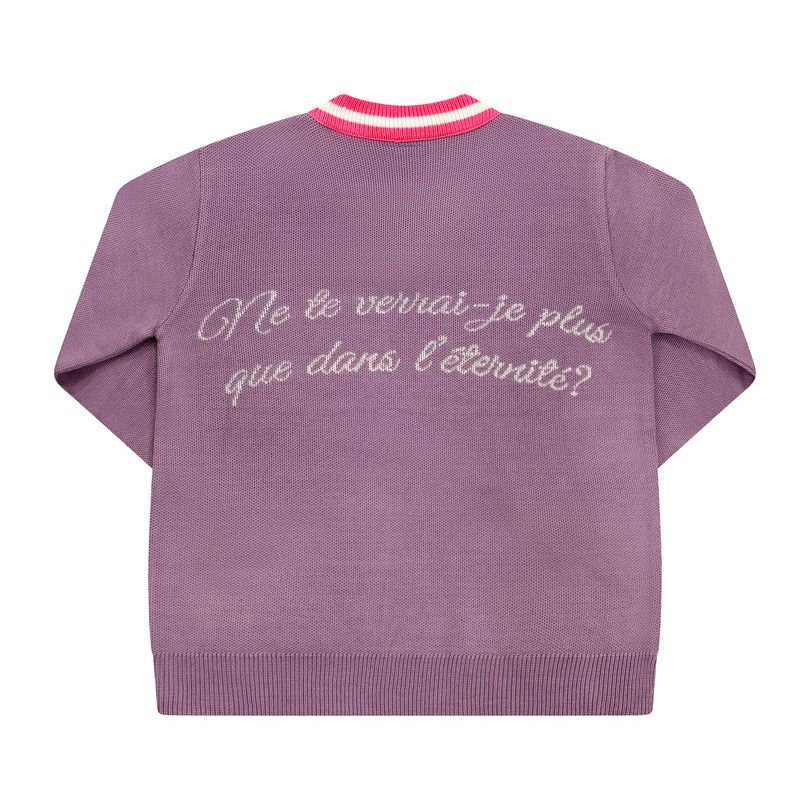 V-neck Knitted Sweater, Purple/ Mauve - Riche et en Sante