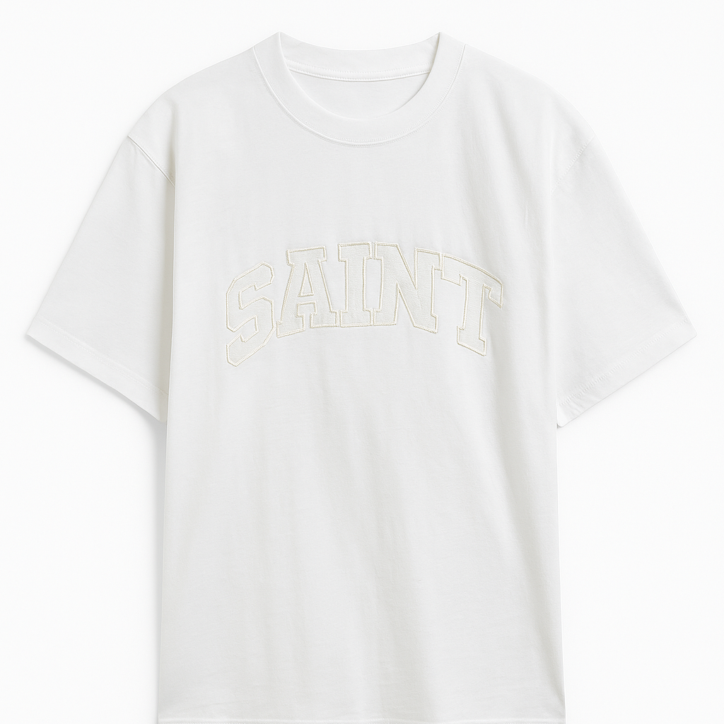 White ''Saint'' White Patch tee