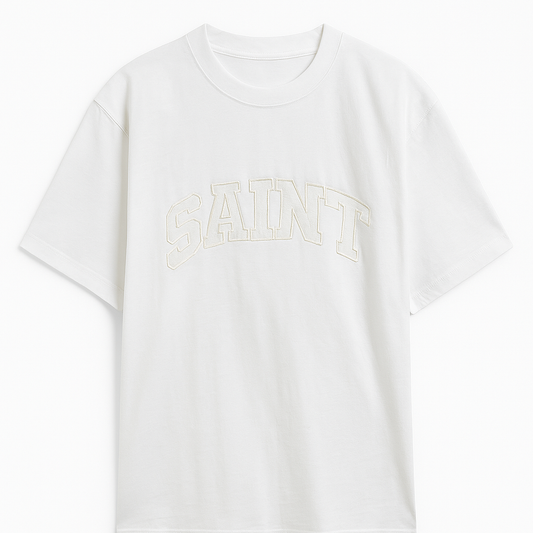 White ''Saint'' White Patch tee
