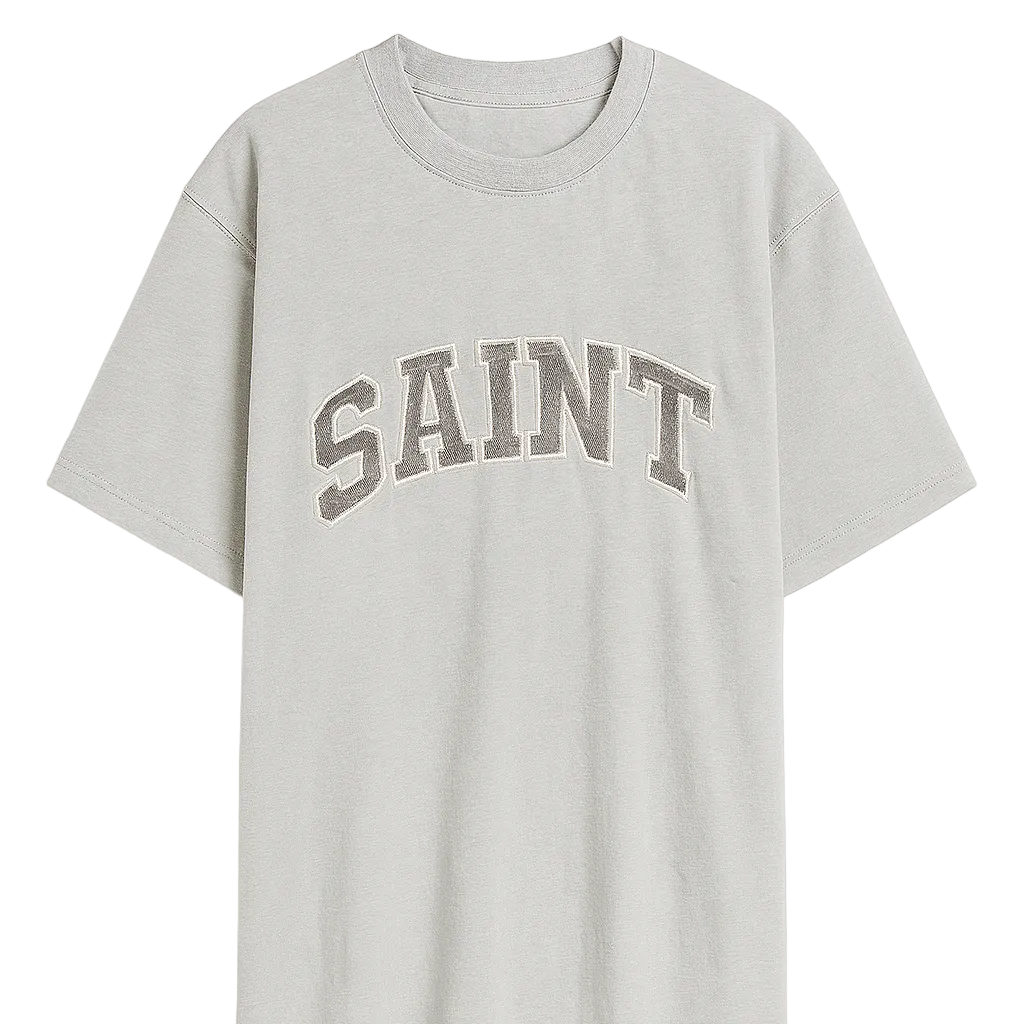 T-shirt Bone « Saint » - Patch chromé