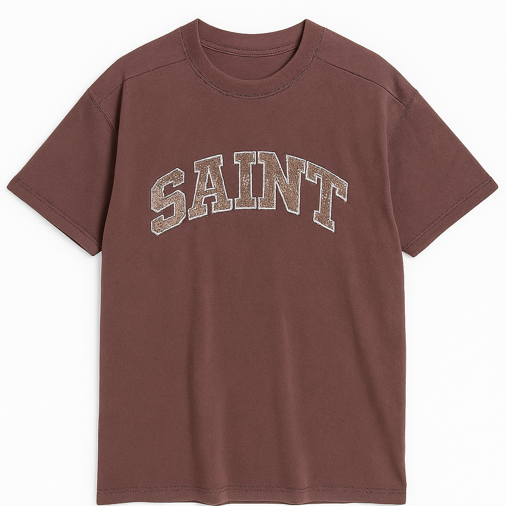 Brown ''Saint'' Tee - Velvet Patch